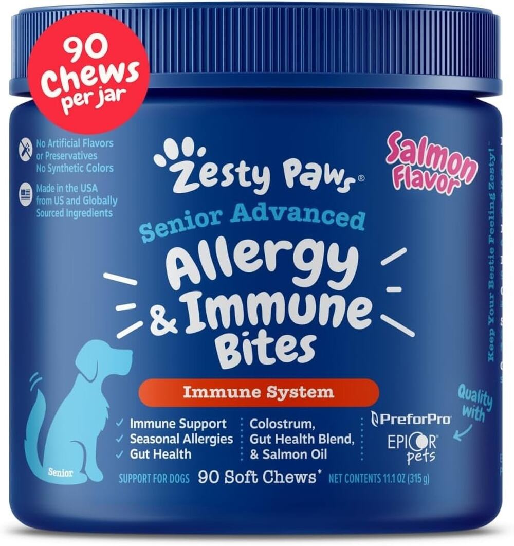 Zesty Paws Allergy & Immune Bites for Dogs – New (90 Soft Chews) Exp 2027